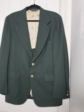 Arnold Palmer Dark Green Single-Breasted Blazer Augusta with Gold Buttons Blazer